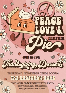 SEM-Peace Love Pie Invite-Thanksgiving dessert design preview