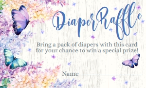 SEM-Butterfly Lilac Diaper Raffle 5x3 cards design preview