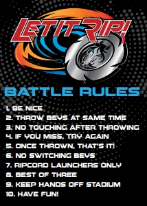 SEM-Bey Blade 5x7 battle rules sign design preview