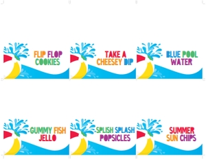 SEM-Pool Party Food Label design preview