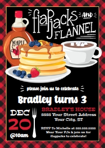 SEM-Flapjacks Flannel-pancake 5x7 invite: SEM-Flapjacks Flannel-pancake 5x7 invite