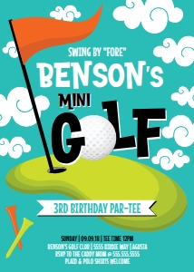 SEM-Golf Party Invite-mini golf design preview