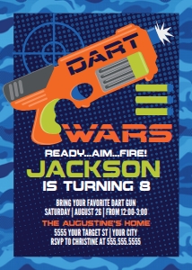 SEM-Dart Wars Invite 5x7 design preview