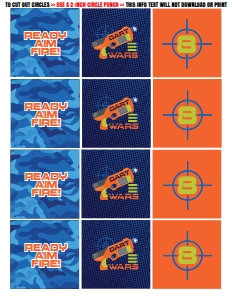 SEM-Dart Wars 2" Cupcake toppers design preview