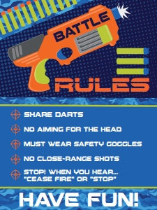 SEM-Dart Wars Battle Rules 18x24 Sign design preview