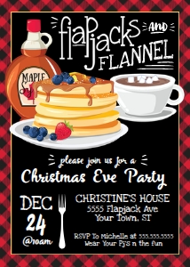 SEM-Flapjacks Flannel-pancake Christmas Eve 5x7 invite design preview