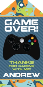 SEM-Gamer Party-Favor Tag-BLUE CAMO: SEM-Gamer Party-Favor Tag-BLUE CAMO