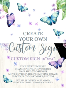 SEM-Butterfly Lilac 18x24 Custom Sign: SEM-Butterfly Lilac 18x24 Custom Sign