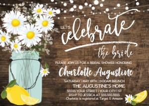 SEM-Daisy Mason Jar- Bridal Shower Invite 7x5 horizontal design preview
