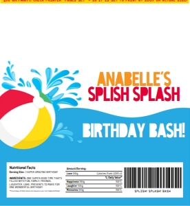 SEM-Pool Party - Candy Wrap/Label design preview