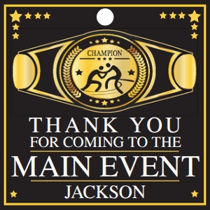 SEM-Wrestling Party-Square 2.5"x2.5" favor tag: SEM-Wrestling Party-Square 2.5"x2.5" favor tag