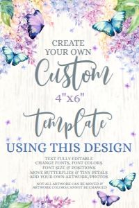SEM-Butterfly Lilac CUSTOM 4x6 SIGN design preview