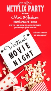 SEM-Movie Night-VIRTUAL Party-RED-Light Box design preview