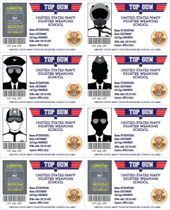 SEM-Top Gun-Fighter Pilot ID Badge-License-Template design preview
