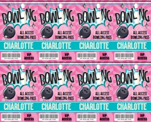 SEM-Bowling Badge - PINK turquoise-Template design preview