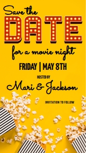 SEM-Movie Party-3 Popcorns Yellow-VIRTUAL-Save The Date-Yellow-02 design preview