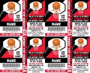 SEM-Basketball INVITE Badge - RED/Black-Template: SEM-Basketball INVITE Badge - RED/Black-Template