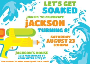 SEM-Water Gun Invite 7x5 Horizontal design preview