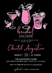 SEM-Bridal Shower-Cocktails 5x7 Invite design preview