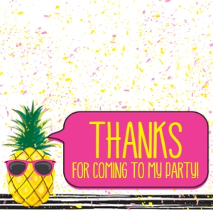 SEM-Pineapple Party 4" Treat Topper-HOT PINK: SEM-Pineapple Party 4" Treat Topper-HOT PINK