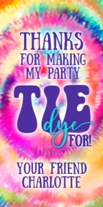SEM-Tie Dye Party Favor Tag-Vertical 2.5"x5": SEM-Tie Dye Party Favor Tag-Vertical 2.5"x5"