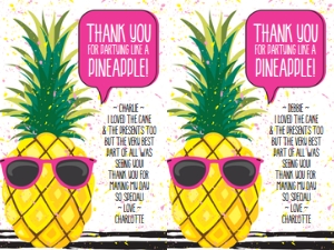 SEM-Pineapple HOT PINK-Thank you cards-4x6-2UP: SEM-Pineapple HOT PINK-Thank you cards-4x6-2UP