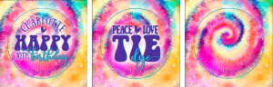 SEM-Tie Dye Party 2 inch Cupcake Toppers design preview