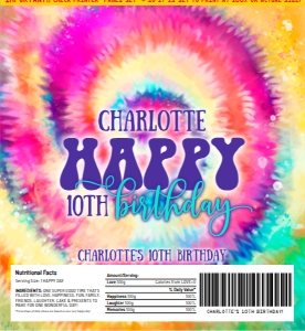 SEM-Tie Dye Hershey's Candy Wrap/Label-Happy Birthday design preview