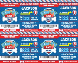 SEM-PAW Patrol INVITE-Badges-BOY design preview