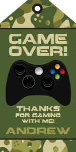 SEM-Gamer Party-Favor Tag-CAMO: SEM-Gamer Party-Favor Tag-CAMO