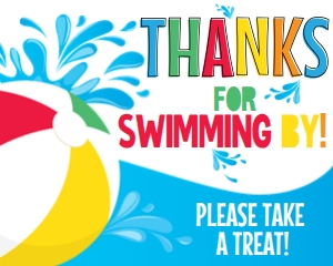 SEM-Pool Party 10x8 THANK YOU favor SIGN - Horizontal design preview