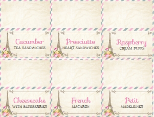 SEM-Paris Party Food Labels: SEM-Paris Party Food Labels