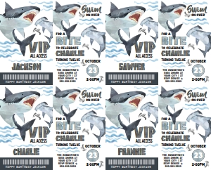 SEM-Shark Party - INVITE Badges: SEM-Shark Party - INVITE Badges
