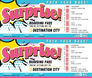SEM-Surprise Comic Book Boarding Pass-Voucher-PYB design preview