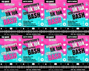 SEM-TiKToK VIP Badge INVITE-Pink Turq watercolors: SEM-TiKToK VIP Badge INVITE-Pink Turq watercolors
