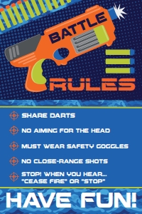 SEM-Dart Wars Battle Rules 20x30 Sign design preview