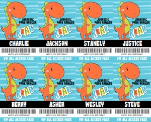 SEM-Dinosaur Badges-Orange/Blue-V2 design preview