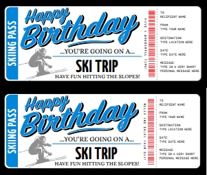 SEM-SKI TRIP-HAPPY BIRTHDAY Voucher-Blue/BLK bkgd design preview