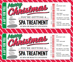 SEM-SPA Voucher MERRY CHRISTMAS Script-WIDE Stripe design preview