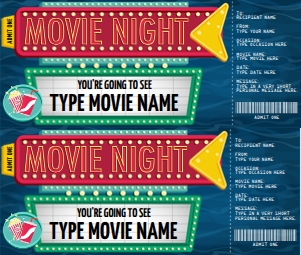 SEM-MOVIE Voucher-Drive-In Sign-MOVIE NIGHT: SEM-MOVIE Voucher-Drive-In Sign-MOVIE NIGHT