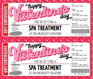 SEM-SPA Voucher VALENTINE red bkgd hearts design preview