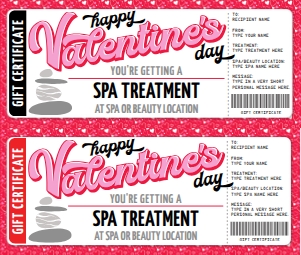 SEM-SPA Voucher VALENTINE red bkgd hearts: SEM-SPA Voucher VALENTINE red bkgd hearts