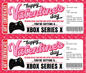 SEM-XBox Voucher VALENTINE-Red bkgd design preview