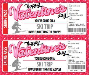 SEM-SKI TRIP Voucher VALENTINE-red bkgd design preview