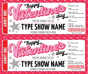 SEM-Concert/Event Voucher VALENTINE-RED bkgd design preview