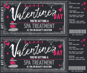 SEM-Spa Voucher VALENTINE chalkboard: SEM-Spa Voucher VALENTINE chalkboard