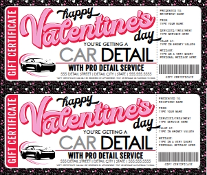 SEM-Car Detailing Voucher VALENTINE-BLK hearts: SEM-Car Detailing Voucher VALENTINE-BLK hearts