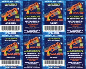 SEM-Dart Wars - Invite Badge - Nerf Wars-TEMPLATE design preview