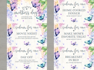 SEM-Butterfly Lilac-Mother's Day Voucher/Coupon Book: SEM-Butterfly Lilac-Mother's Day Voucher/Coupon Book