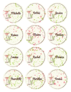 SEM-Cocktail Party Name Circle Tag 2.5 round design preview
